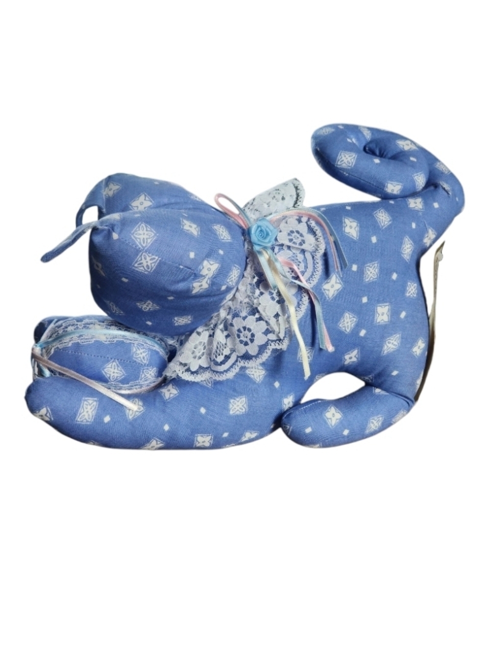 Vintage Cottagecore Weighted Fabric Cat Doorstop